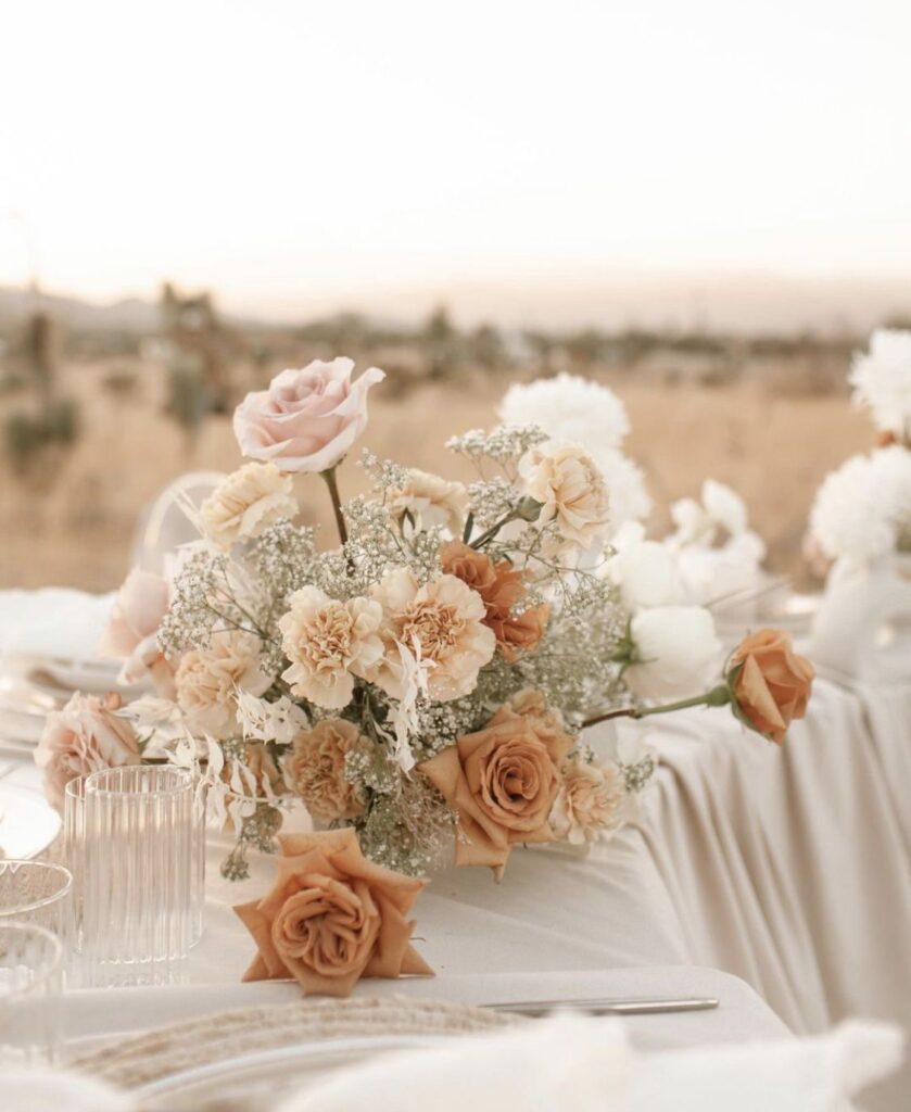 décoration table mariage nude