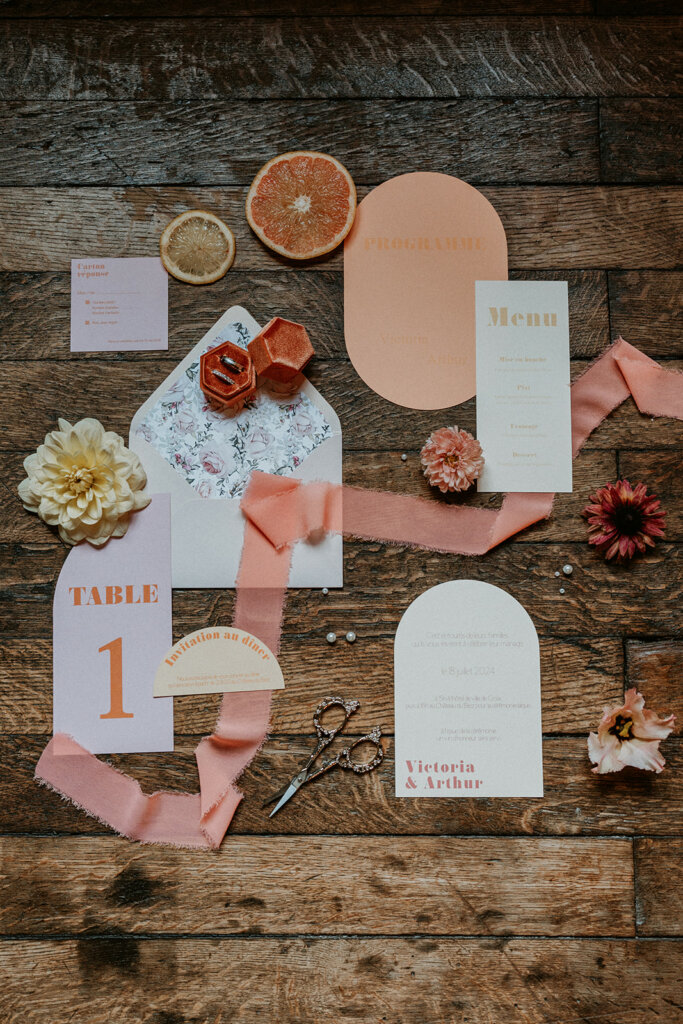faire part mariage pastel