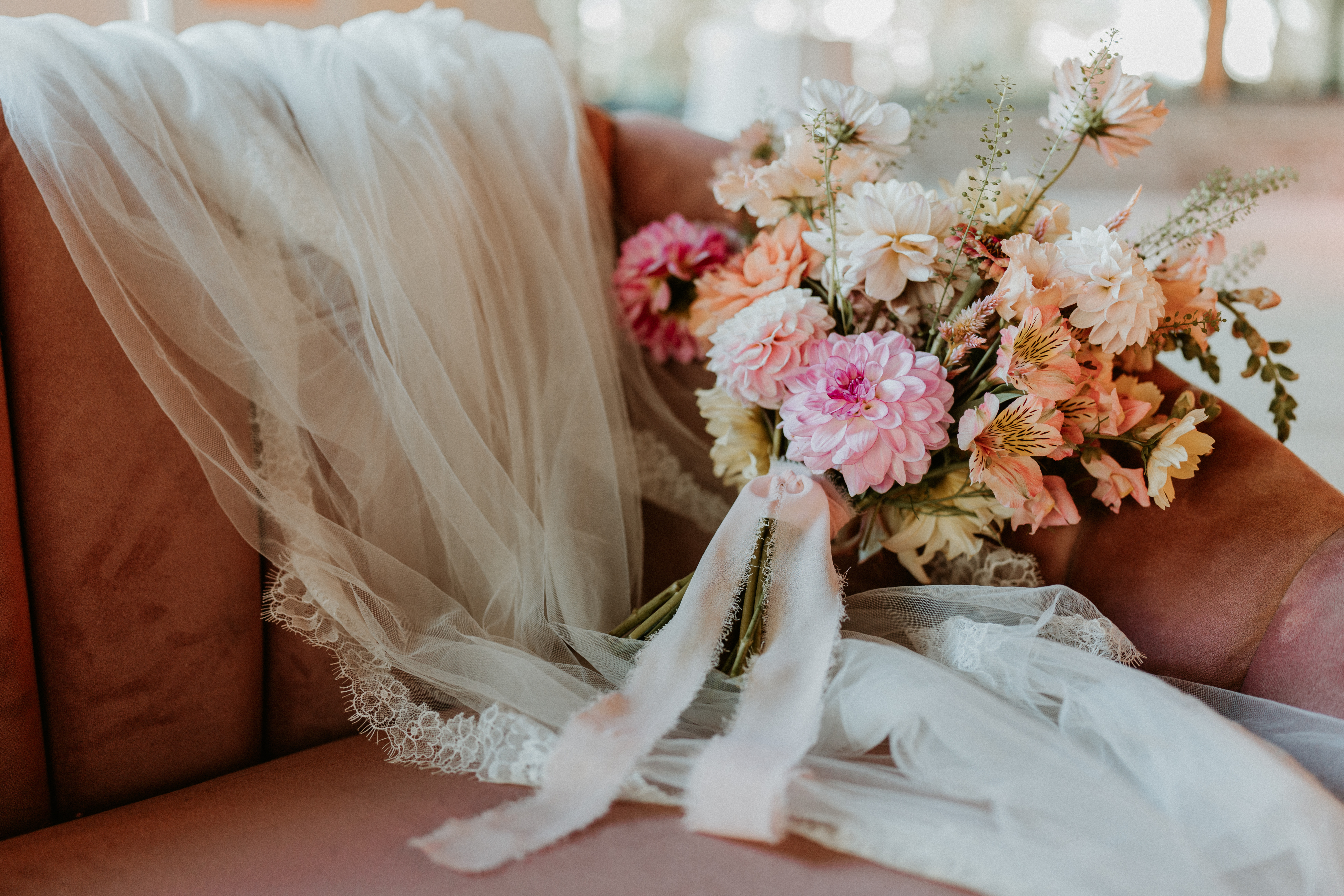 bouquet de mariage pastel