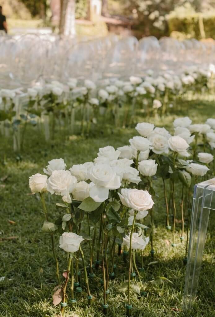 décoration allée de cérémonie mariage